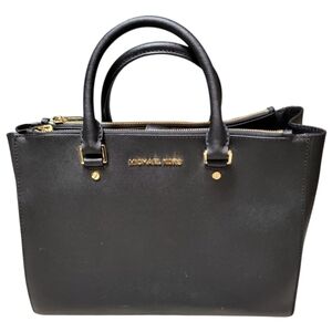 Michael Kors Black Sutton Medium Saffiano Leather Satchel